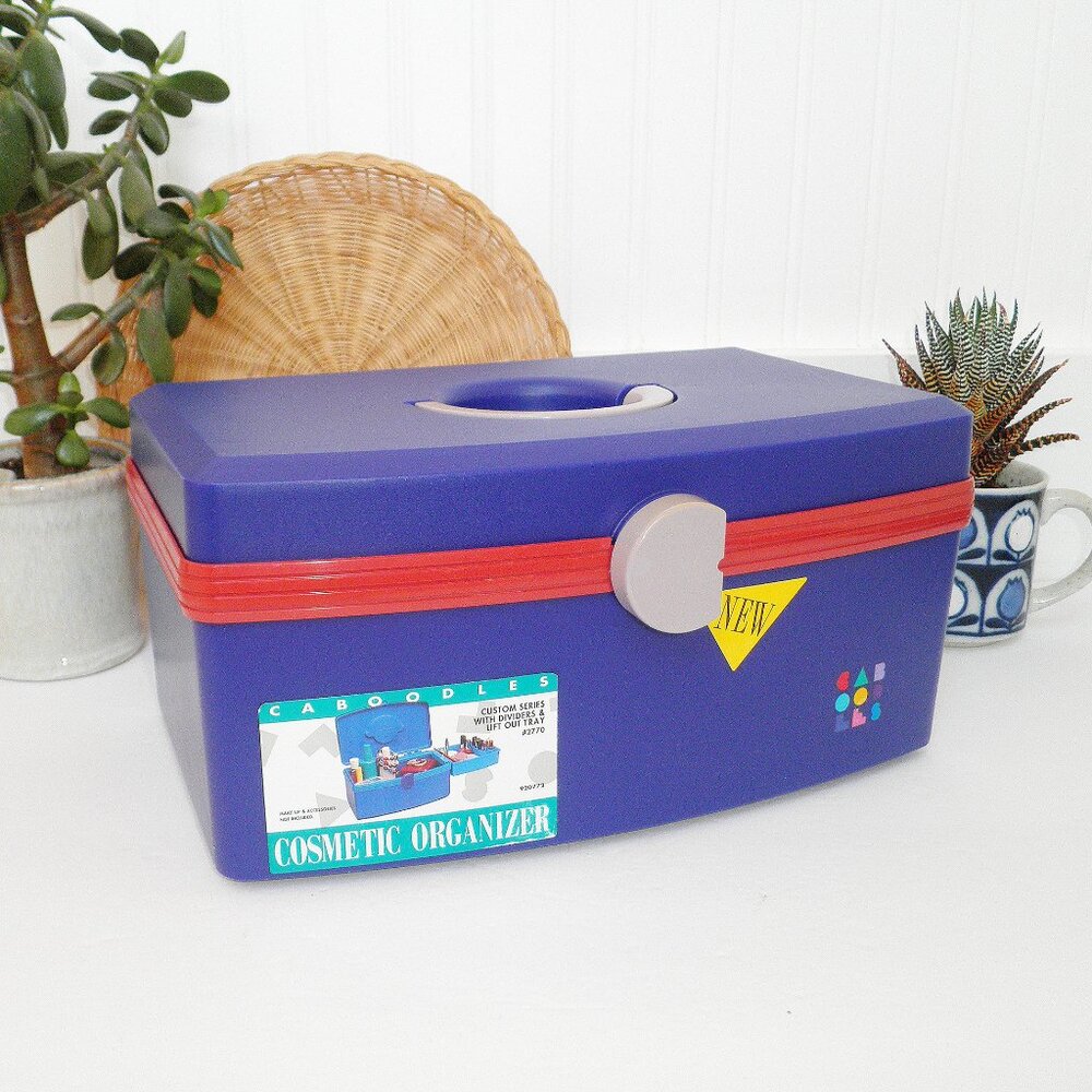 Vintage 1990s CABOODLES Cosmetic Organizer w/ Original Graphic Stickers 2760